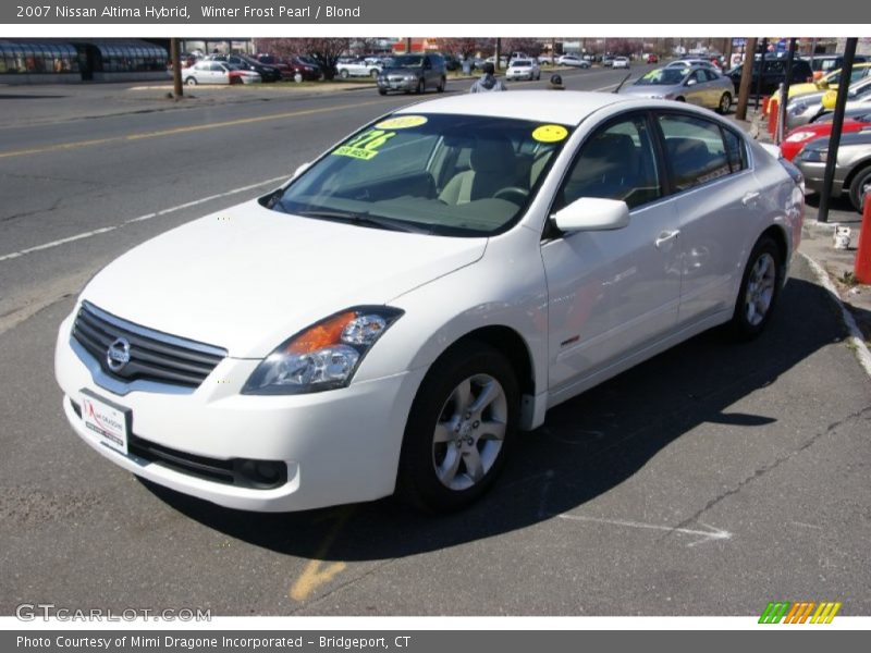 Winter Frost Pearl / Blond 2007 Nissan Altima Hybrid