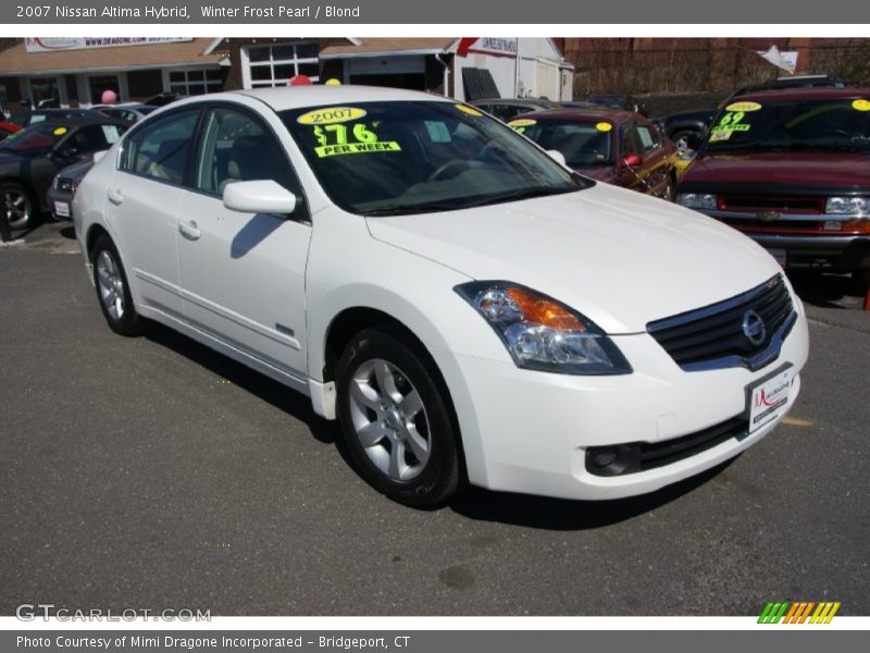 Winter Frost Pearl / Blond 2007 Nissan Altima Hybrid