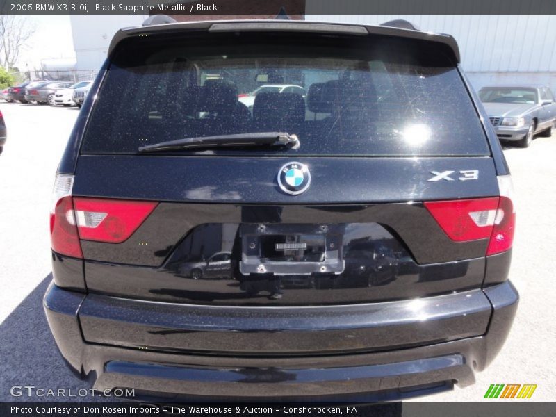 Black Sapphire Metallic / Black 2006 BMW X3 3.0i