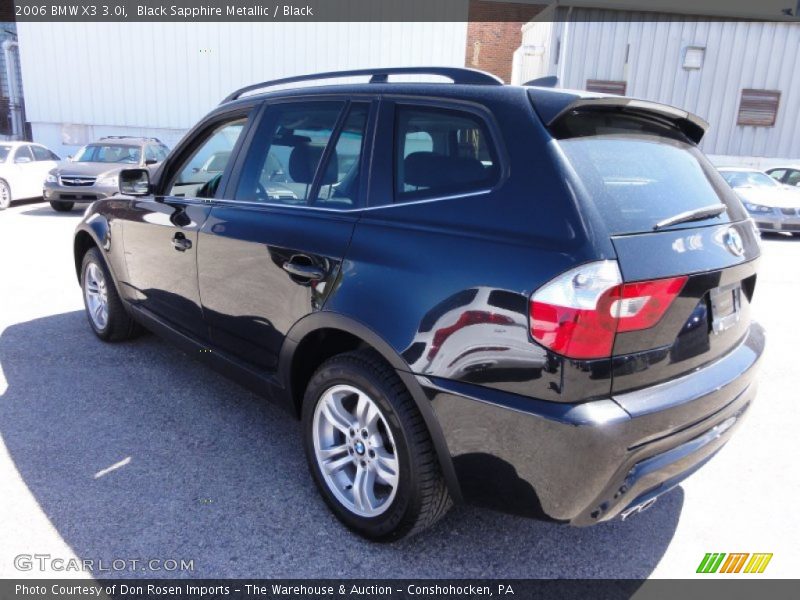 Black Sapphire Metallic / Black 2006 BMW X3 3.0i