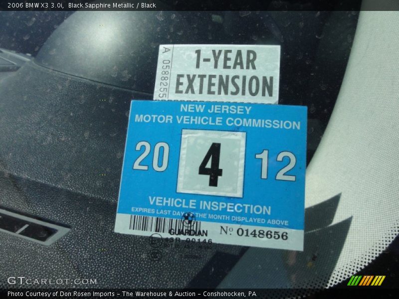 Black Sapphire Metallic / Black 2006 BMW X3 3.0i