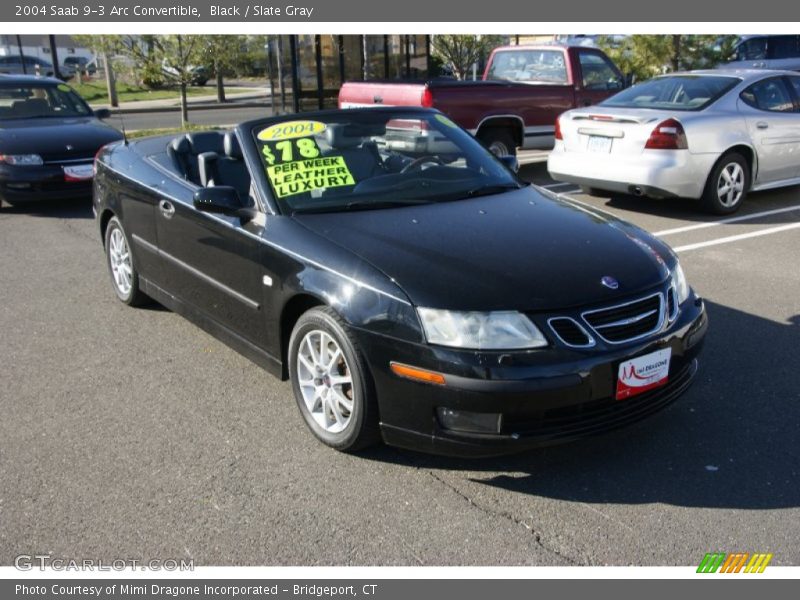 Black / Slate Gray 2004 Saab 9-3 Arc Convertible
