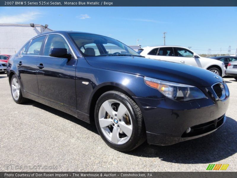 Monaco Blue Metallic / Beige 2007 BMW 5 Series 525xi Sedan