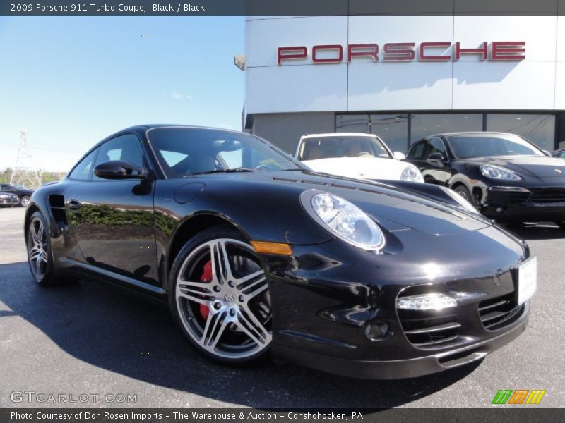Black / Black 2009 Porsche 911 Turbo Coupe