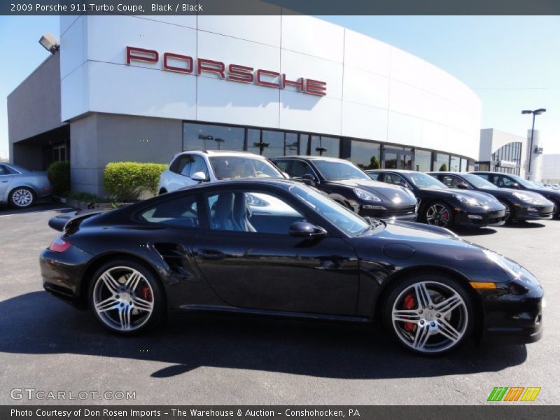 Black / Black 2009 Porsche 911 Turbo Coupe