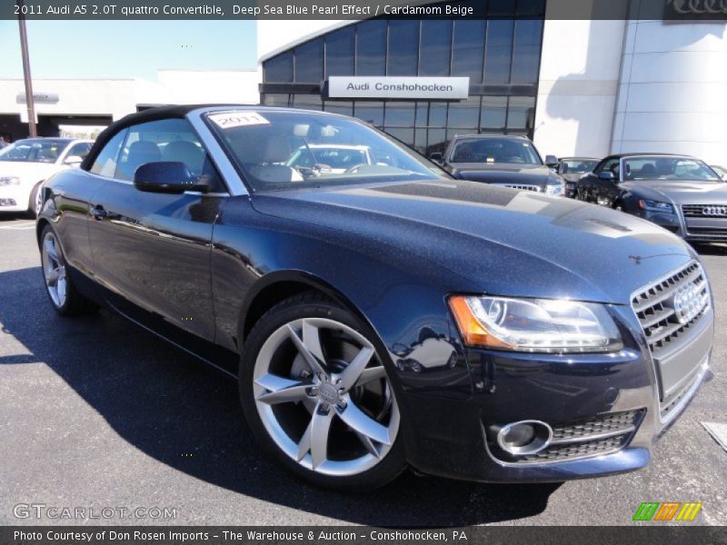 Deep Sea Blue Pearl Effect / Cardamom Beige 2011 Audi A5 2.0T quattro Convertible
