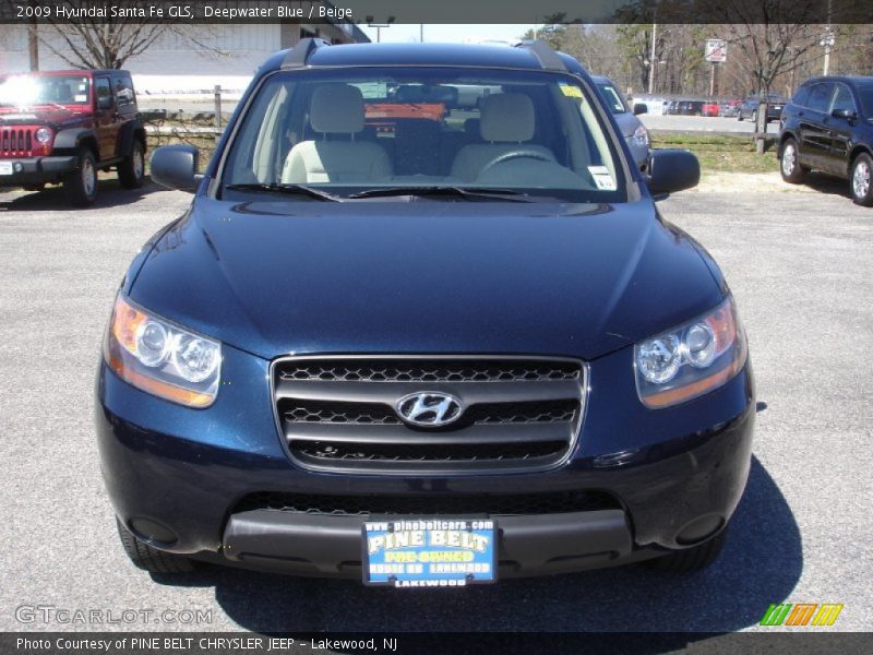 Deepwater Blue / Beige 2009 Hyundai Santa Fe GLS