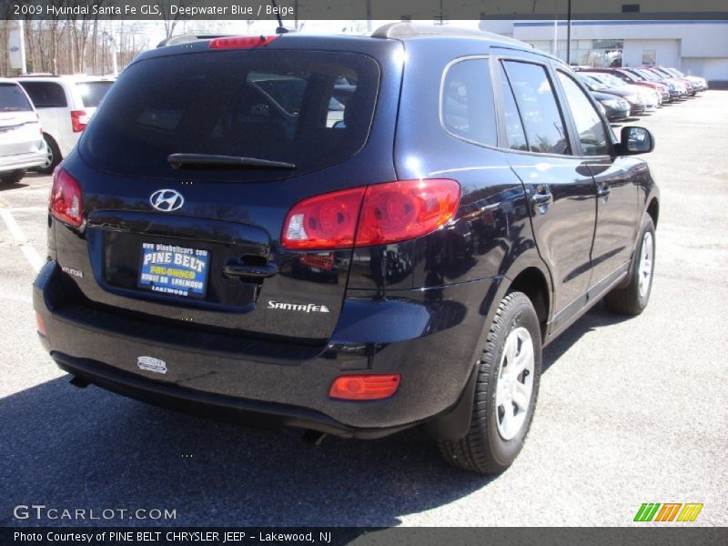 Deepwater Blue / Beige 2009 Hyundai Santa Fe GLS