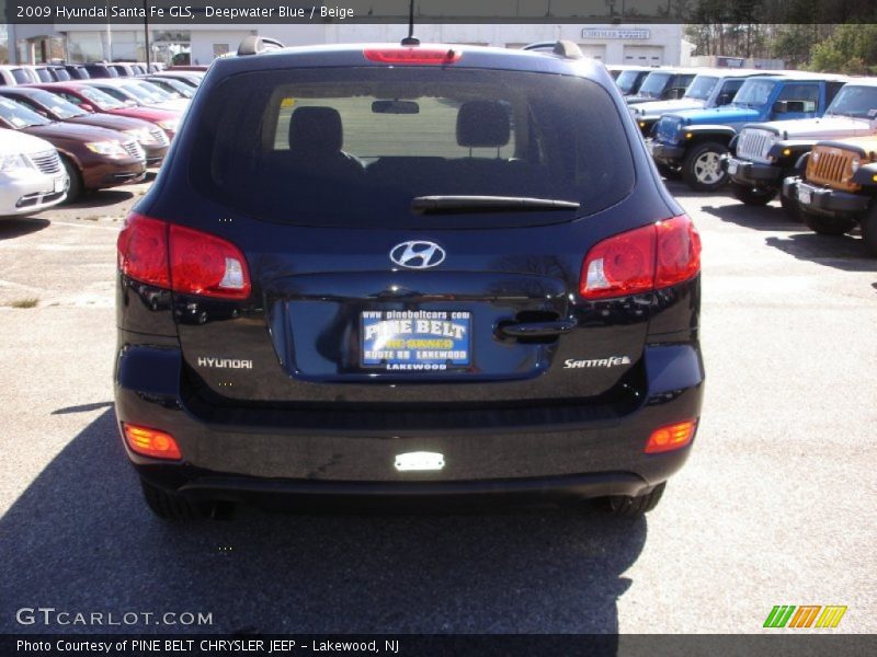 Deepwater Blue / Beige 2009 Hyundai Santa Fe GLS