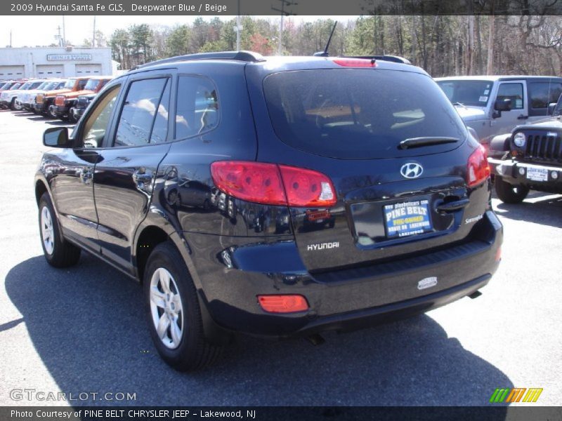 Deepwater Blue / Beige 2009 Hyundai Santa Fe GLS