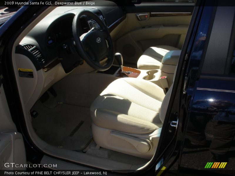Deepwater Blue / Beige 2009 Hyundai Santa Fe GLS