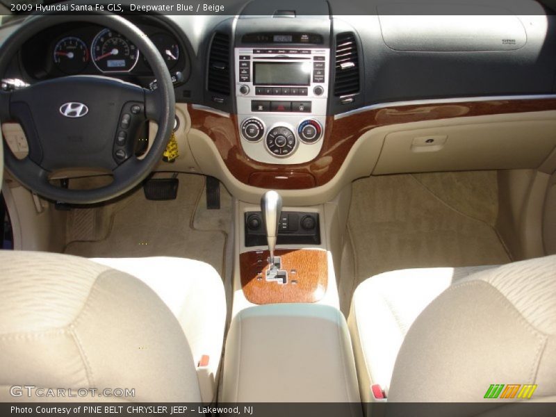 Deepwater Blue / Beige 2009 Hyundai Santa Fe GLS