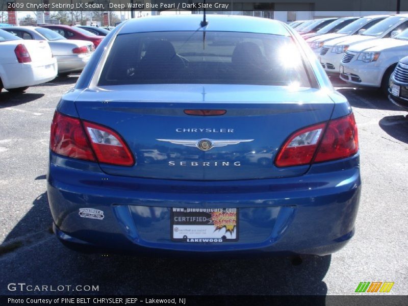 Deep Water Blue Pearl / Dark Slate Gray 2009 Chrysler Sebring LX Sedan