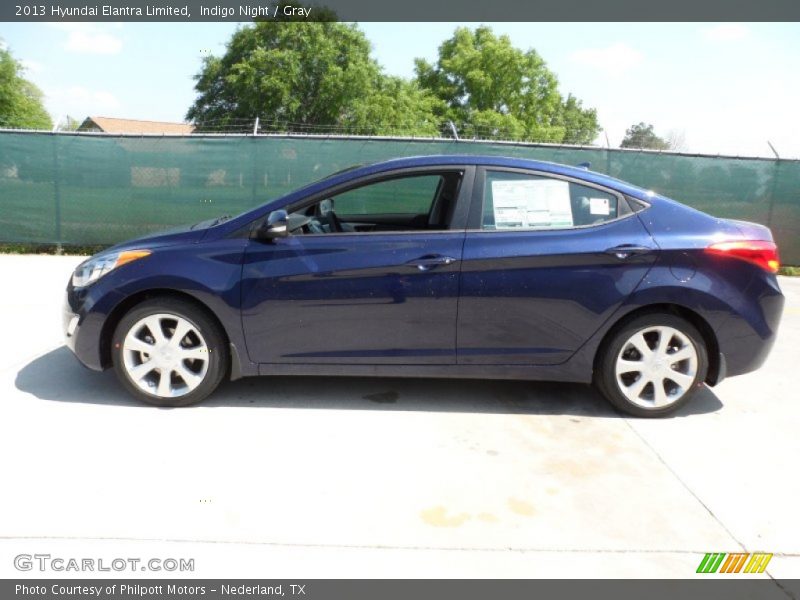 Indigo Night / Gray 2013 Hyundai Elantra Limited