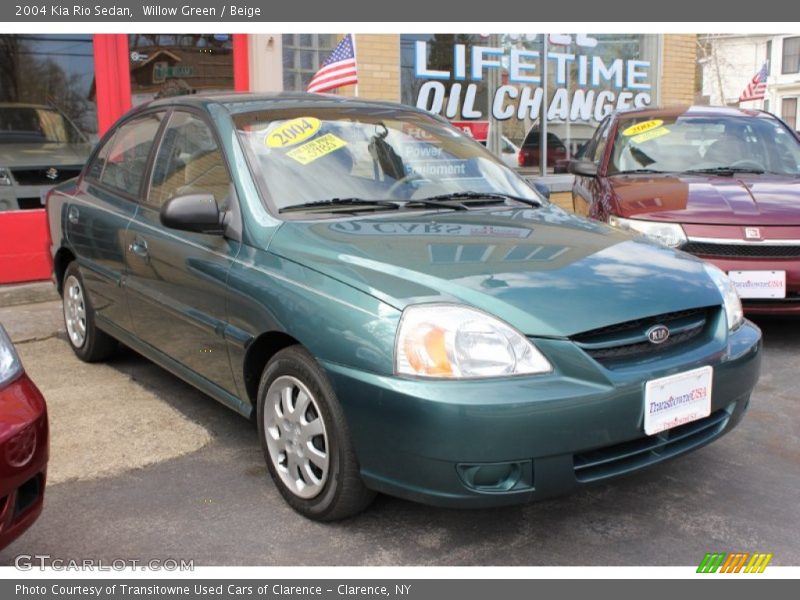 Willow Green / Beige 2004 Kia Rio Sedan