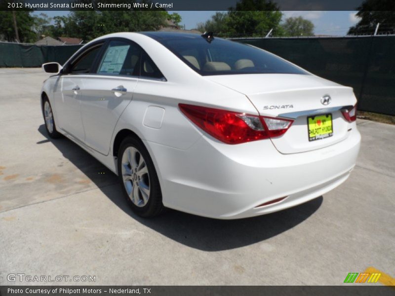 Shimmering White / Camel 2012 Hyundai Sonata Limited