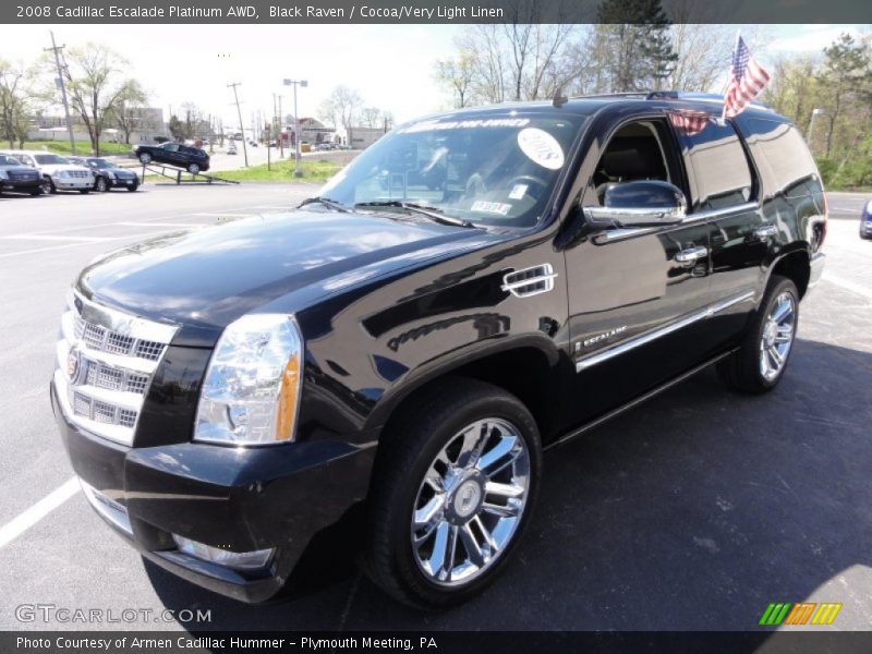 Black Raven / Cocoa/Very Light Linen 2008 Cadillac Escalade Platinum AWD