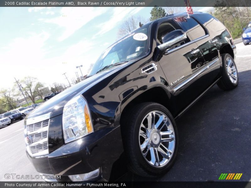 Black Raven / Cocoa/Very Light Linen 2008 Cadillac Escalade Platinum AWD