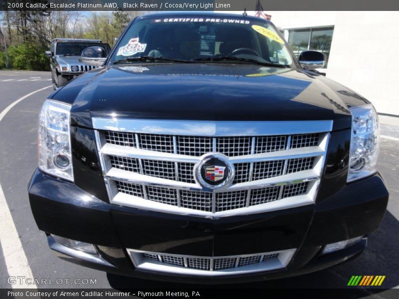 Black Raven / Cocoa/Very Light Linen 2008 Cadillac Escalade Platinum AWD