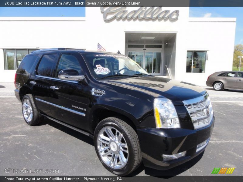 Black Raven / Cocoa/Very Light Linen 2008 Cadillac Escalade Platinum AWD