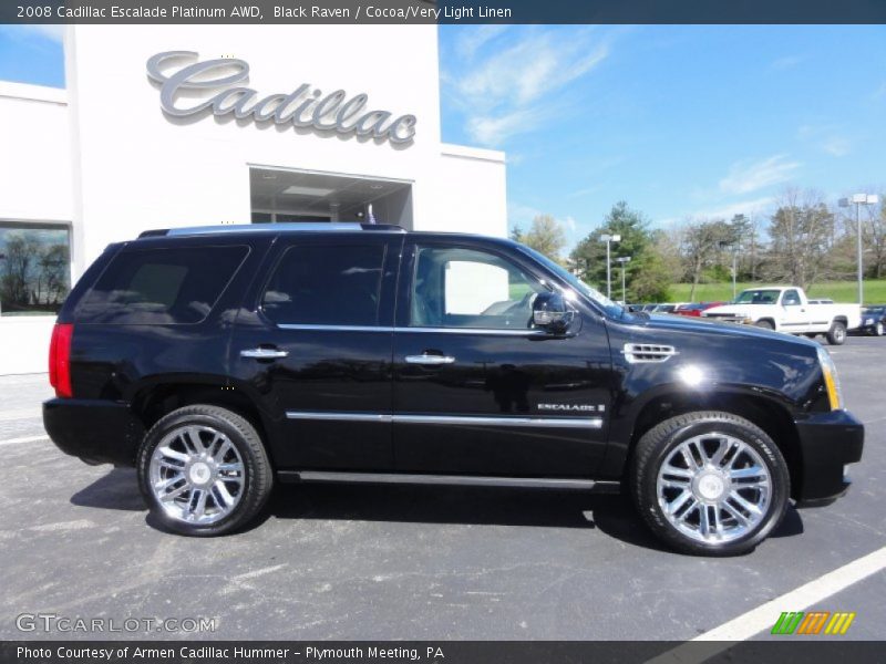 Black Raven / Cocoa/Very Light Linen 2008 Cadillac Escalade Platinum AWD