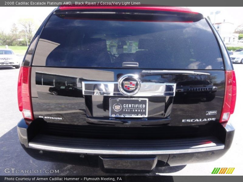 Black Raven / Cocoa/Very Light Linen 2008 Cadillac Escalade Platinum AWD
