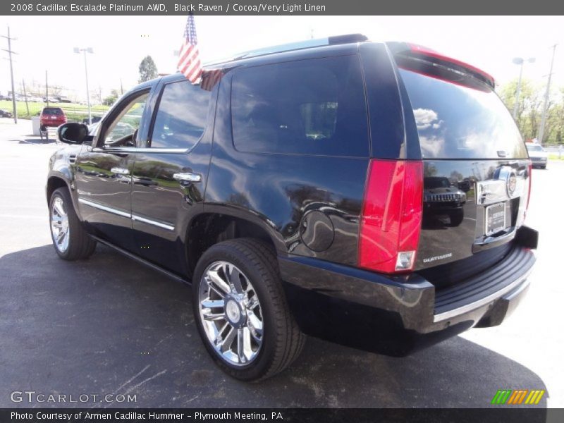 Black Raven / Cocoa/Very Light Linen 2008 Cadillac Escalade Platinum AWD