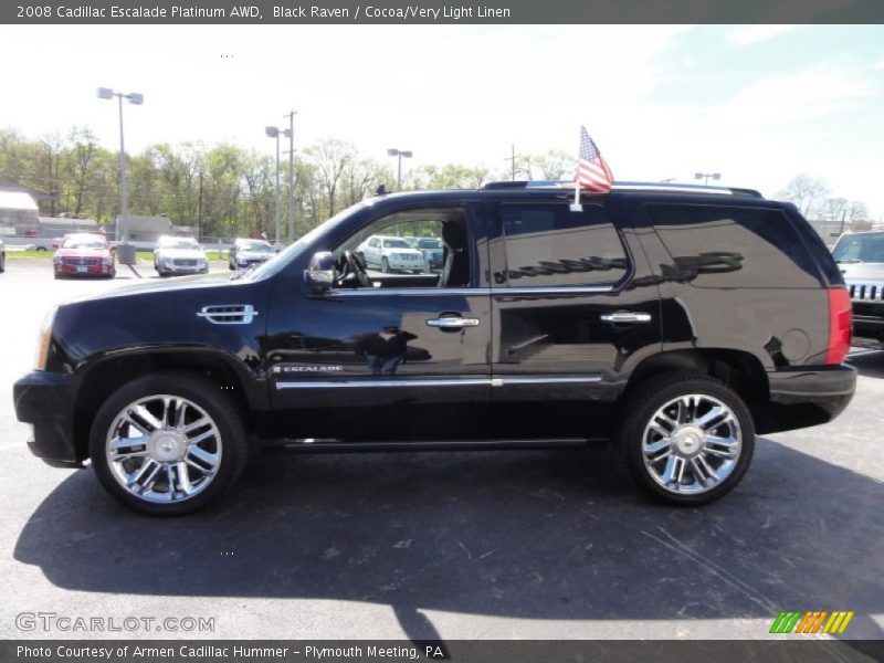 Black Raven / Cocoa/Very Light Linen 2008 Cadillac Escalade Platinum AWD