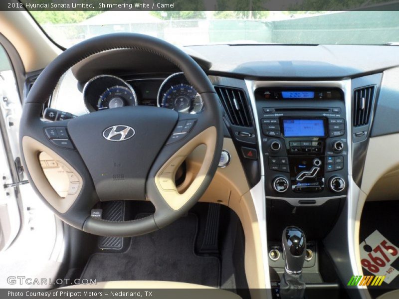 Shimmering White / Camel 2012 Hyundai Sonata Limited