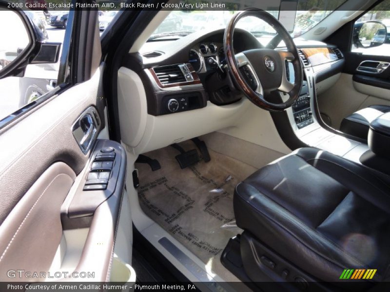 Black Raven / Cocoa/Very Light Linen 2008 Cadillac Escalade Platinum AWD