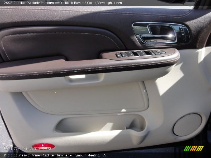 Black Raven / Cocoa/Very Light Linen 2008 Cadillac Escalade Platinum AWD