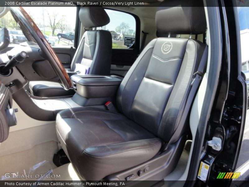Black Raven / Cocoa/Very Light Linen 2008 Cadillac Escalade Platinum AWD