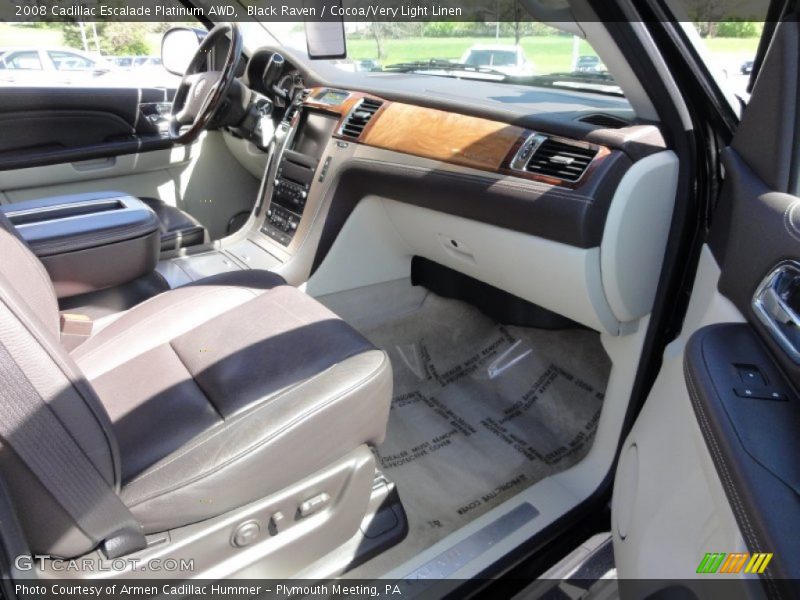 Black Raven / Cocoa/Very Light Linen 2008 Cadillac Escalade Platinum AWD