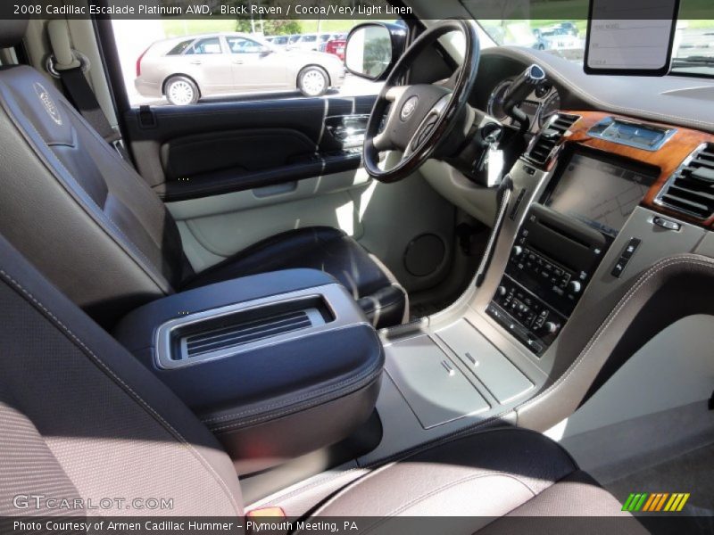 Black Raven / Cocoa/Very Light Linen 2008 Cadillac Escalade Platinum AWD