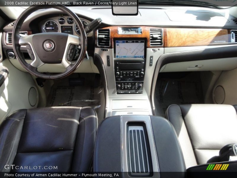 Black Raven / Cocoa/Very Light Linen 2008 Cadillac Escalade Platinum AWD