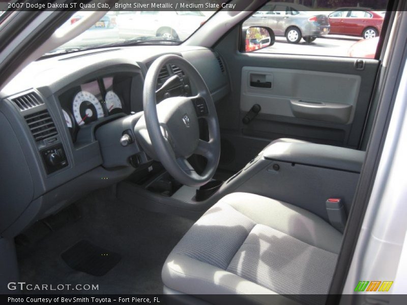 Bright Silver Metallic / Medium Slate Gray 2007 Dodge Dakota ST Quad Cab