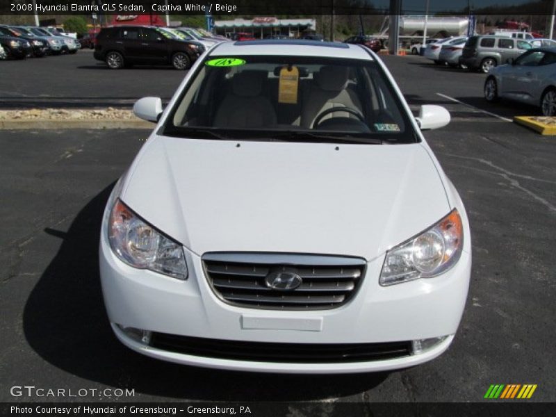 Captiva White / Beige 2008 Hyundai Elantra GLS Sedan