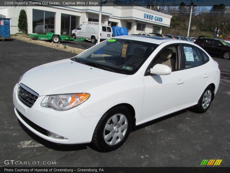 Captiva White / Beige 2008 Hyundai Elantra GLS Sedan