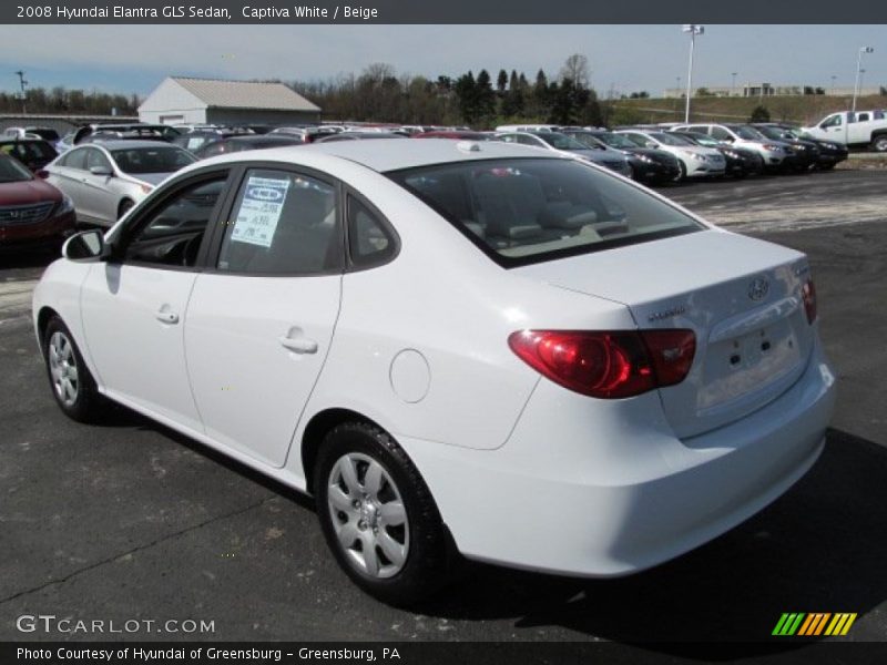 Captiva White / Beige 2008 Hyundai Elantra GLS Sedan