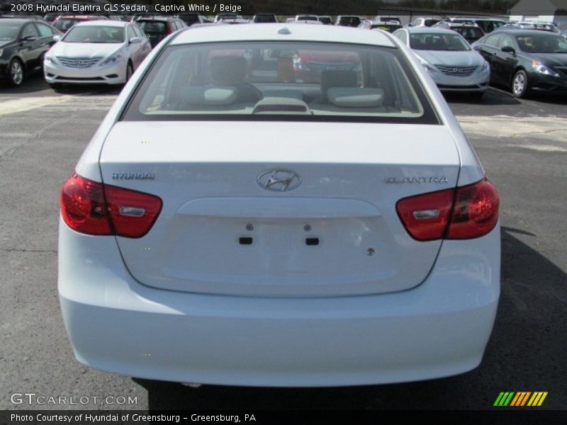 Captiva White / Beige 2008 Hyundai Elantra GLS Sedan