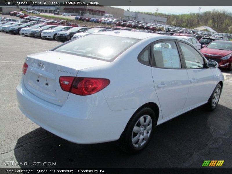 Captiva White / Beige 2008 Hyundai Elantra GLS Sedan