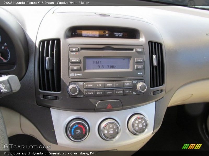 Captiva White / Beige 2008 Hyundai Elantra GLS Sedan