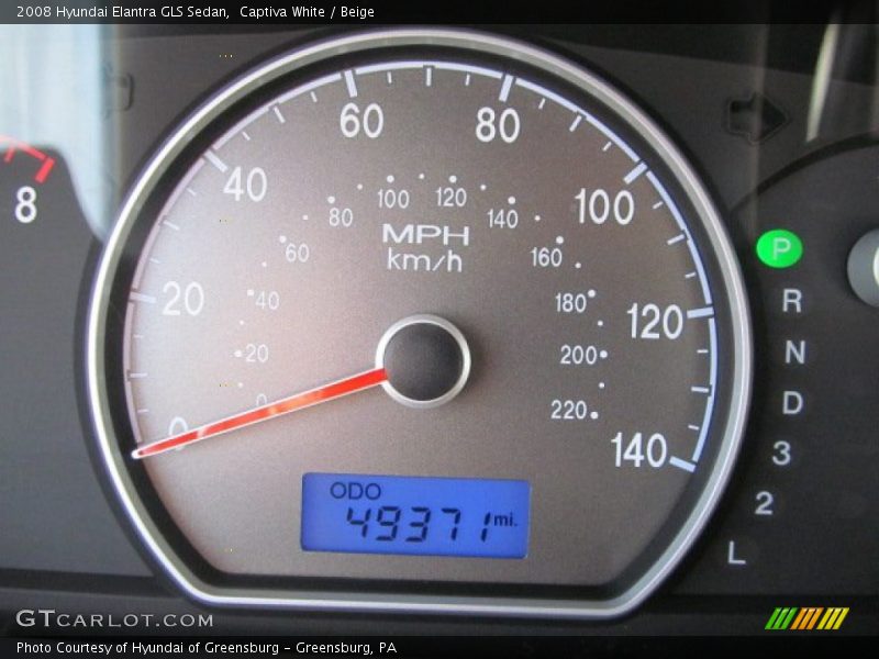 Captiva White / Beige 2008 Hyundai Elantra GLS Sedan