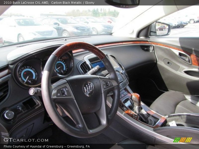 Carbon Black Metallic / Ebony 2010 Buick LaCrosse CXL AWD