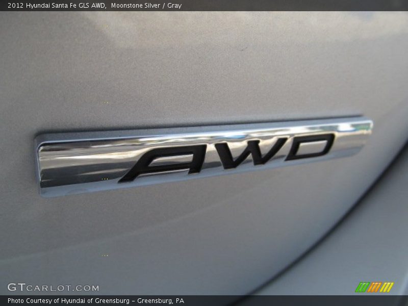 Moonstone Silver / Gray 2012 Hyundai Santa Fe GLS AWD