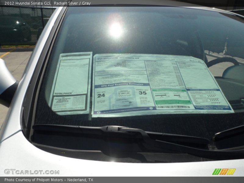 Radiant Silver / Gray 2012 Hyundai Sonata GLS