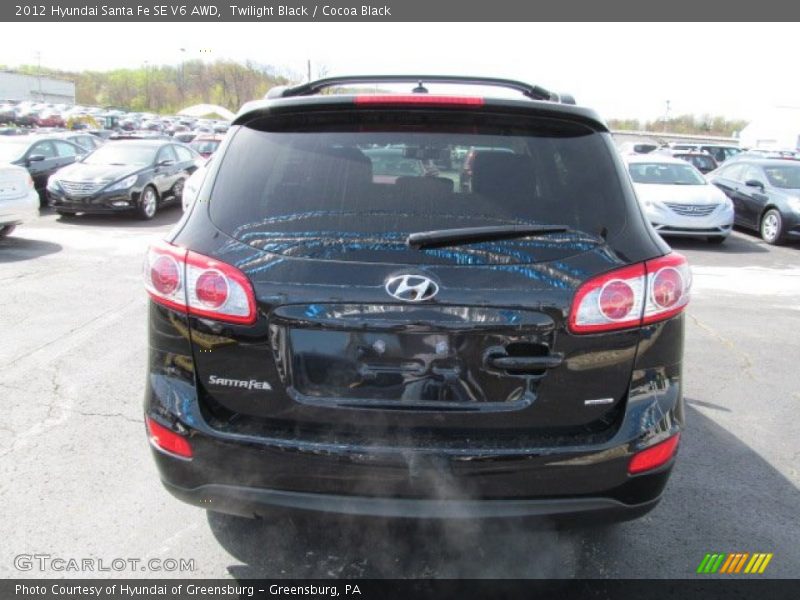 Twilight Black / Cocoa Black 2012 Hyundai Santa Fe SE V6 AWD