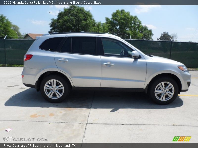 Moonstone Silver / Cocoa Black 2012 Hyundai Santa Fe Limited V6
