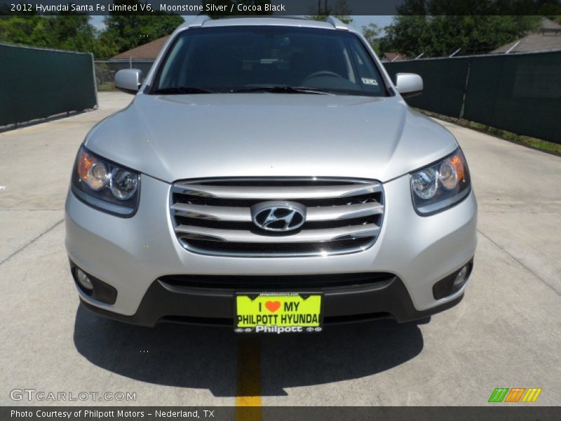 Moonstone Silver / Cocoa Black 2012 Hyundai Santa Fe Limited V6