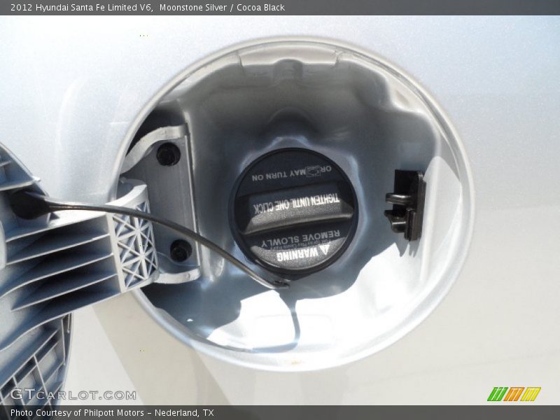 Moonstone Silver / Cocoa Black 2012 Hyundai Santa Fe Limited V6